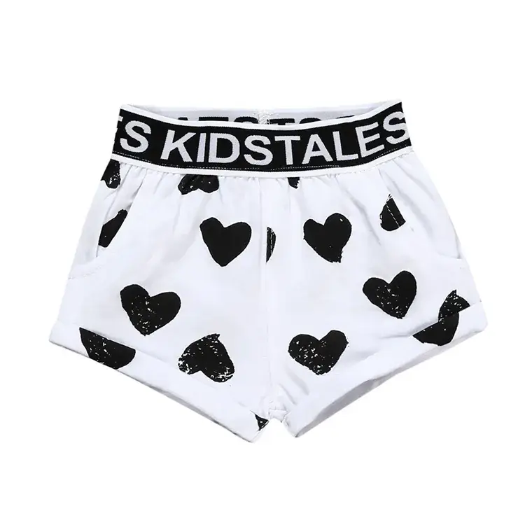 Stales Kids Cotton Printed Shorts Black White - Image 4