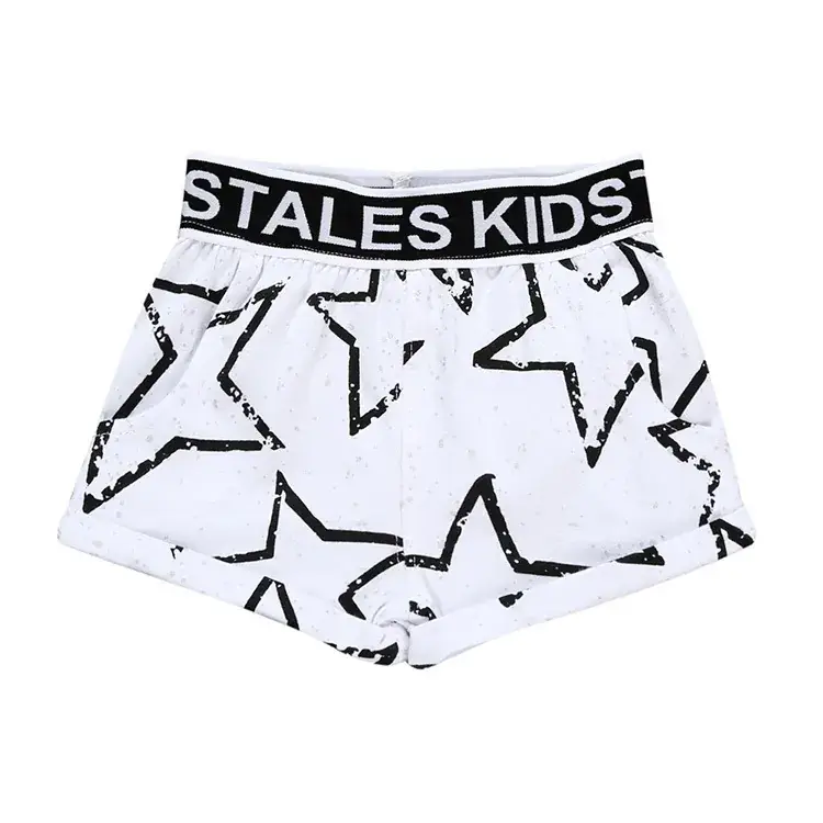 Stales Kids Cotton Printed Shorts Black White - Image 9
