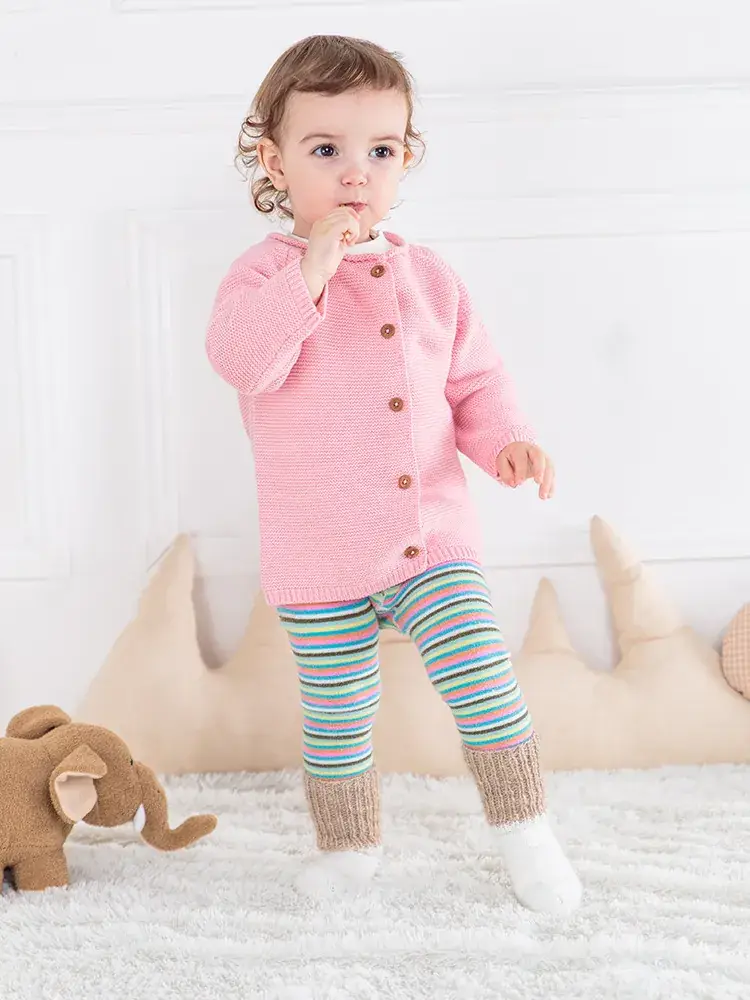 Baby Knitted Cardigan Set Pink Candy Color 0-4Y - Image 6