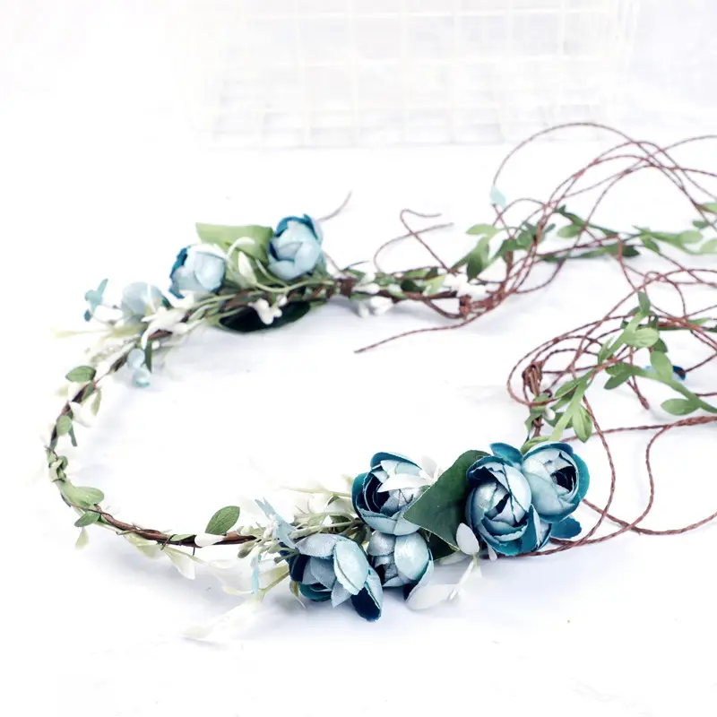 European & American Bridal Headdress Wreath Sea Flower Band - Image 2