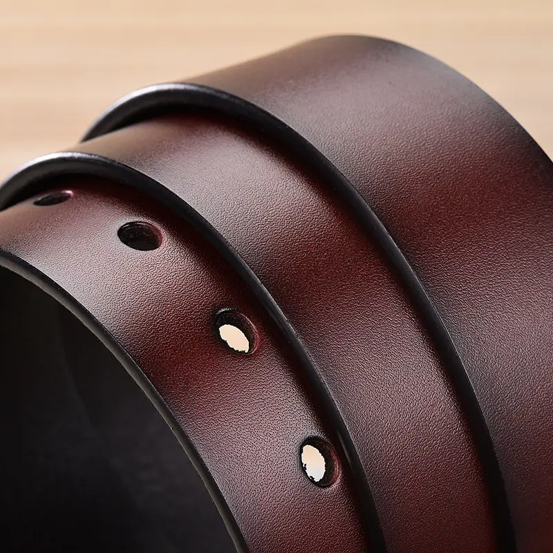 Men's Black Pin Buckle Belt Genuine Leather - Image 6
