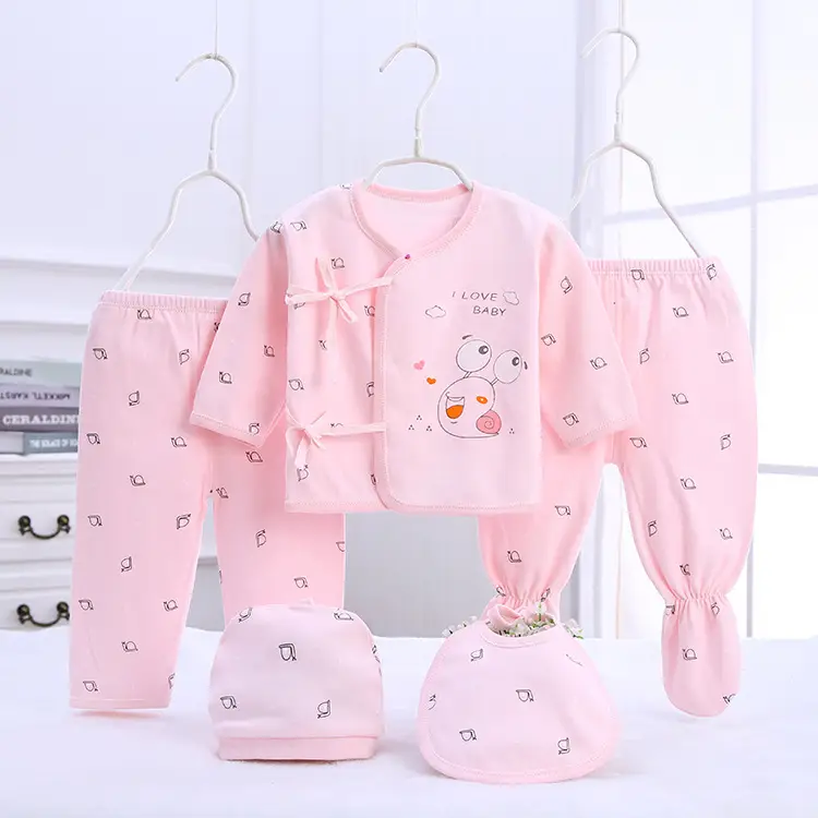 Micro-Business Baby Underwear Five-Piece Set, All-Season Combed Cotton Newborn 5-Piece Clothing Set, Supplies for Dropshipping Infants and Children - Image 3