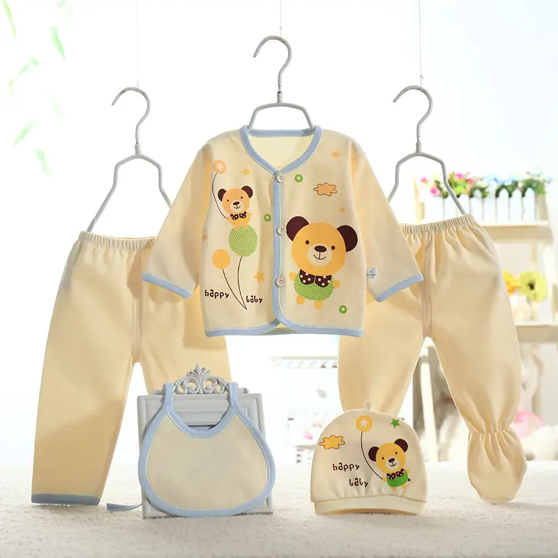 Micro-Business Baby Underwear Five-Piece Set, All-Season Combed Cotton Newborn 5-Piece Clothing Set, Supplies for Dropshipping Infants and Children - Image 4