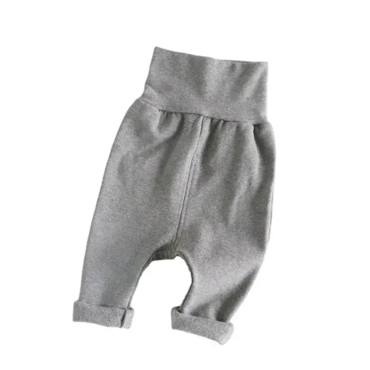 Kids Cotton Belly High Waist Pants White Pink Medium