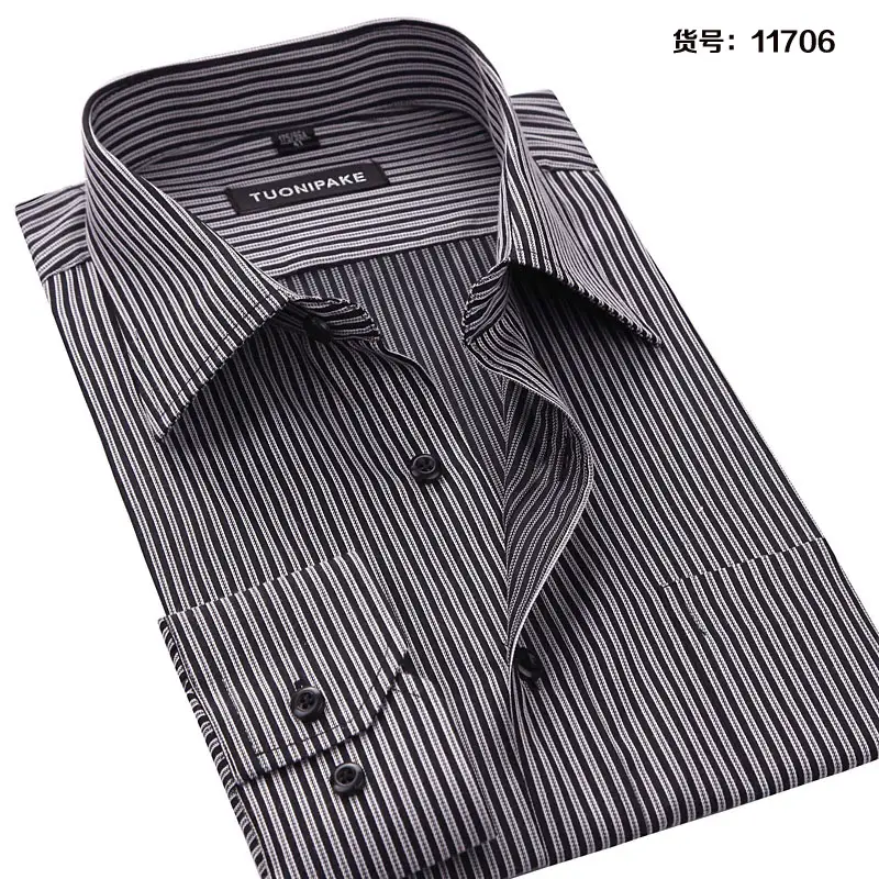Men's Blue Striped Long Sleeve Shirt Large Plus Size - Image 12