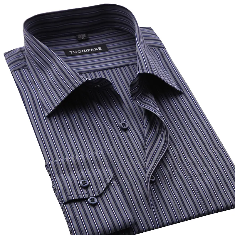 Men's Blue Striped Long Sleeve Shirt Large Plus Size - Image 13