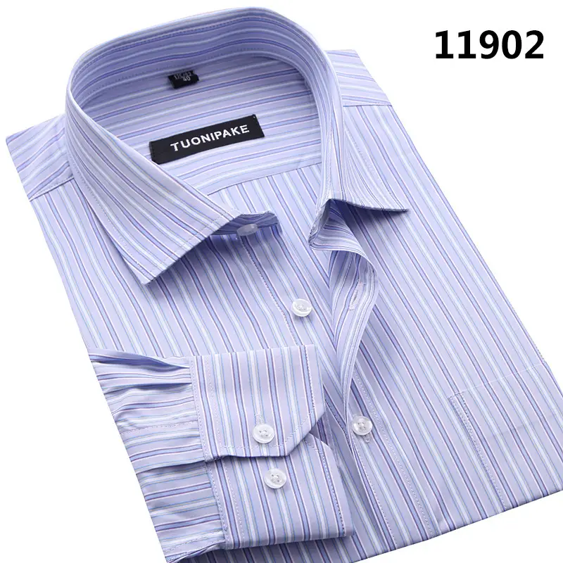 Men's Blue Striped Long Sleeve Shirt Large Plus Size - Image 15