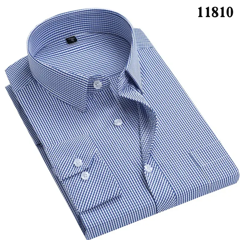 Men's Blue Striped Long Sleeve Shirt Large Plus Size - Image 6