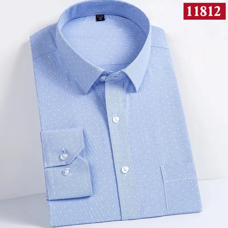 Men's Blue Striped Long Sleeve Shirt Large Plus Size - Image 7