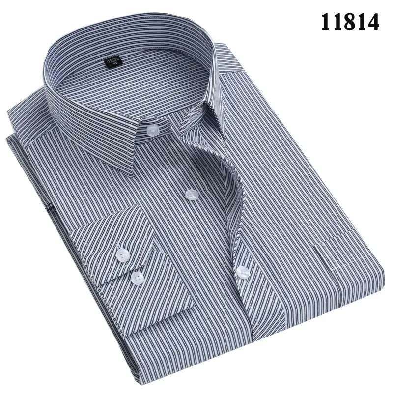 Men's Blue Striped Long Sleeve Shirt Large Plus Size - Image 9