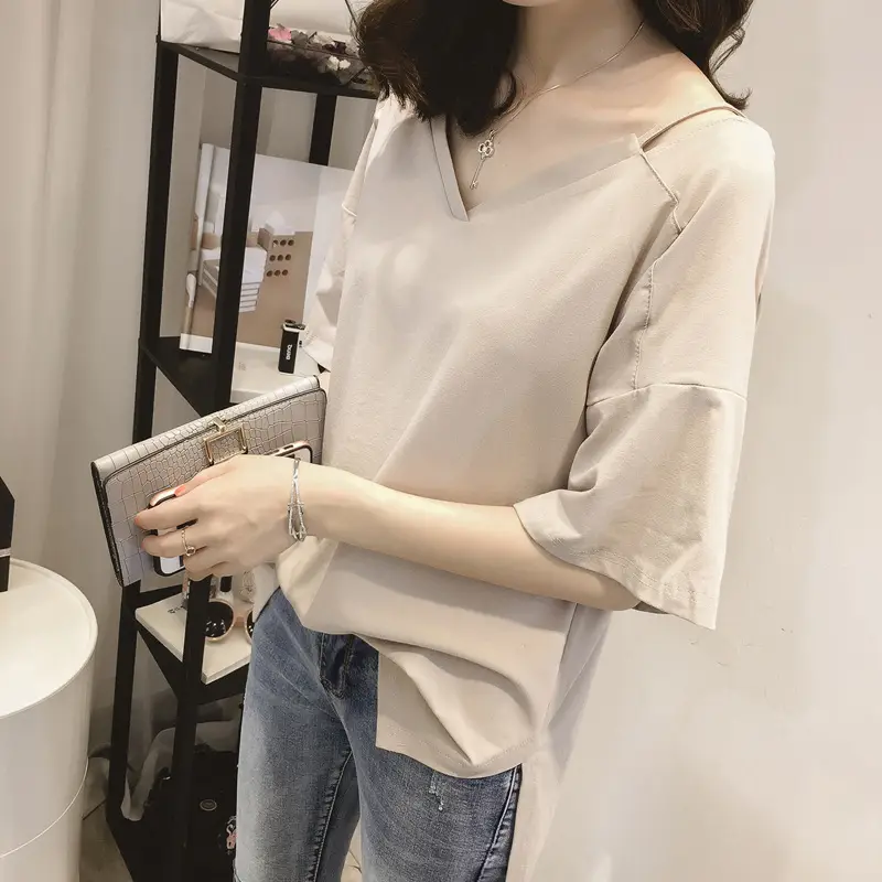 Women's 2025 Summer V-Neck Camisole T-Shirt Plus Size - Image 4