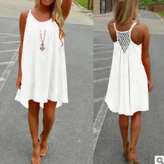 AliExpress Plus Size Women's Chiffon Strap Dress Backless Mesh - Image 12