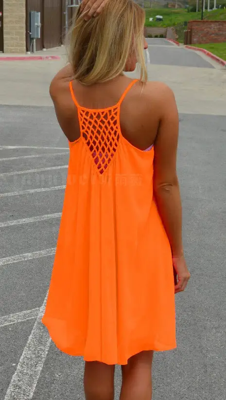 AliExpress Plus Size Women's Chiffon Strap Dress Backless Mesh — feature 10