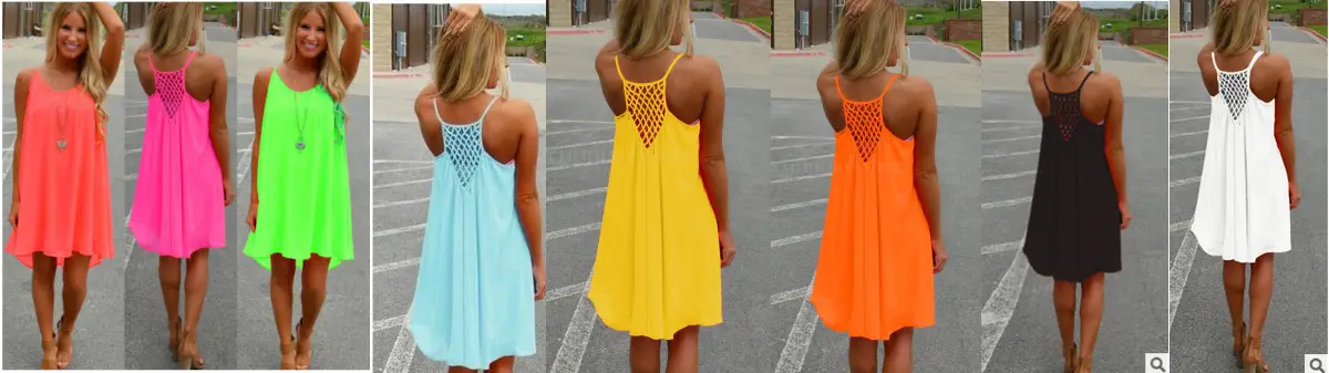 AliExpress Plus Size Women's Chiffon Strap Dress Backless Mesh — feature 18