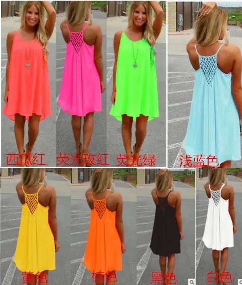 AliExpress Plus Size Women's Chiffon Strap Dress Backless Mesh — feature 2