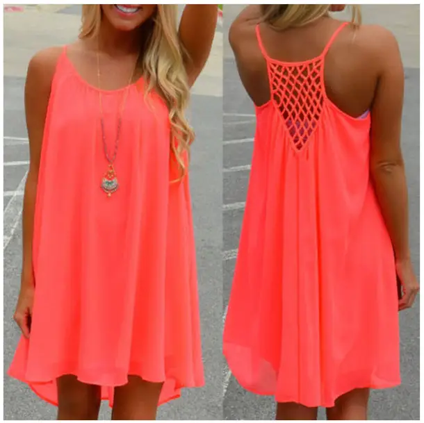 AliExpress Plus Size Women's Chiffon Strap Dress Backless Mesh — feature 4
