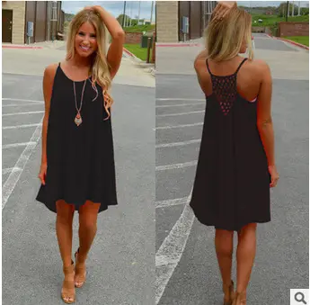 AliExpress Plus Size Women's Chiffon Strap Dress Backless Mesh — feature 7
