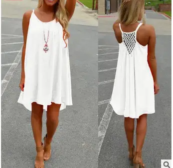 AliExpress Plus Size Women's Chiffon Strap Dress Backless Mesh — feature 8