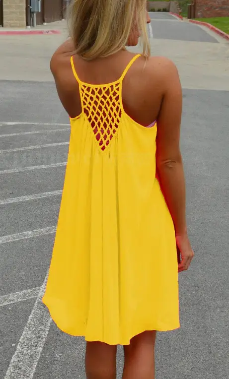 AliExpress Plus Size Women's Chiffon Strap Dress Backless Mesh - Image 2
