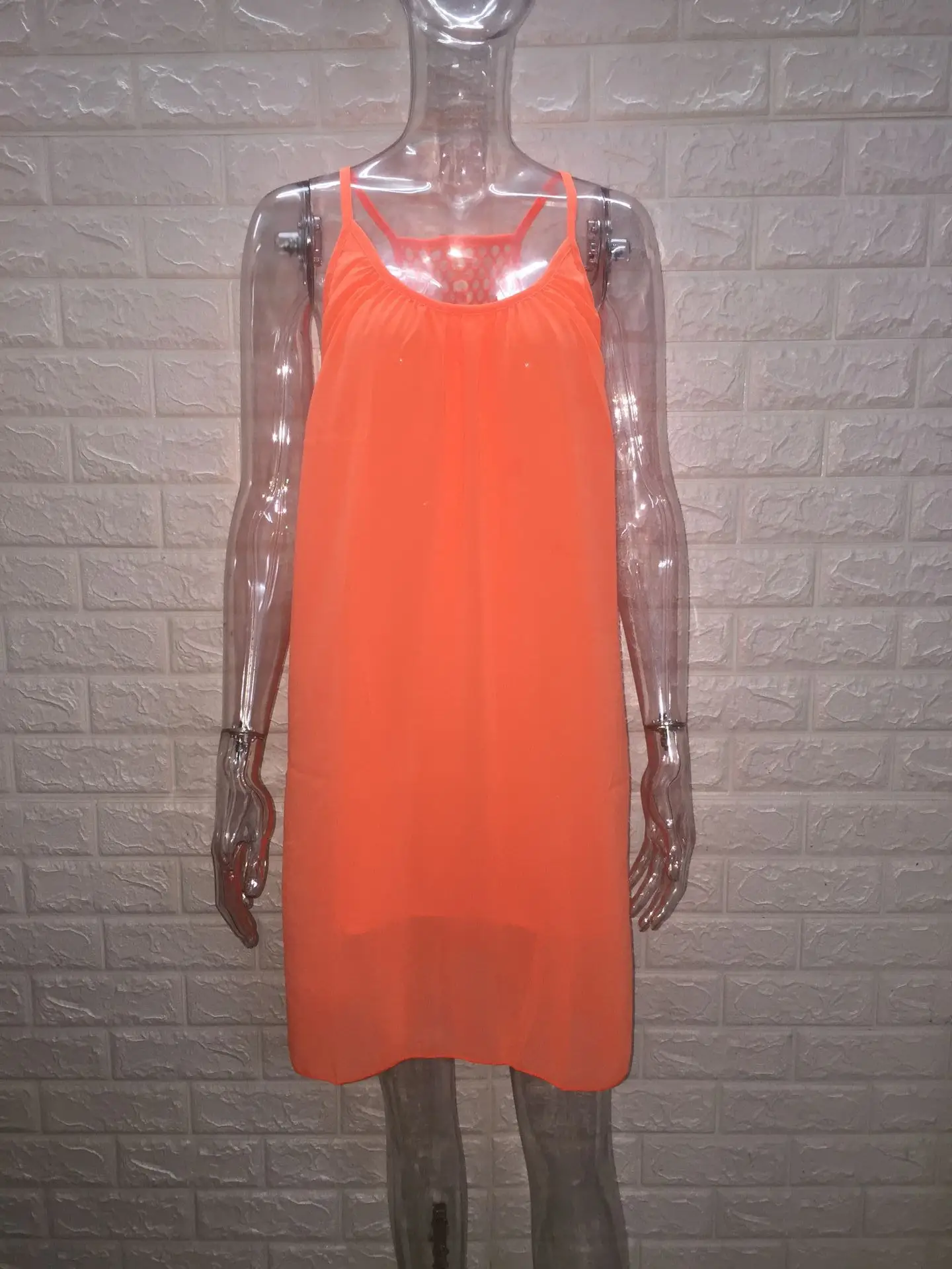 AliExpress Plus Size Women's Chiffon Strap Dress Backless Mesh - Image 8