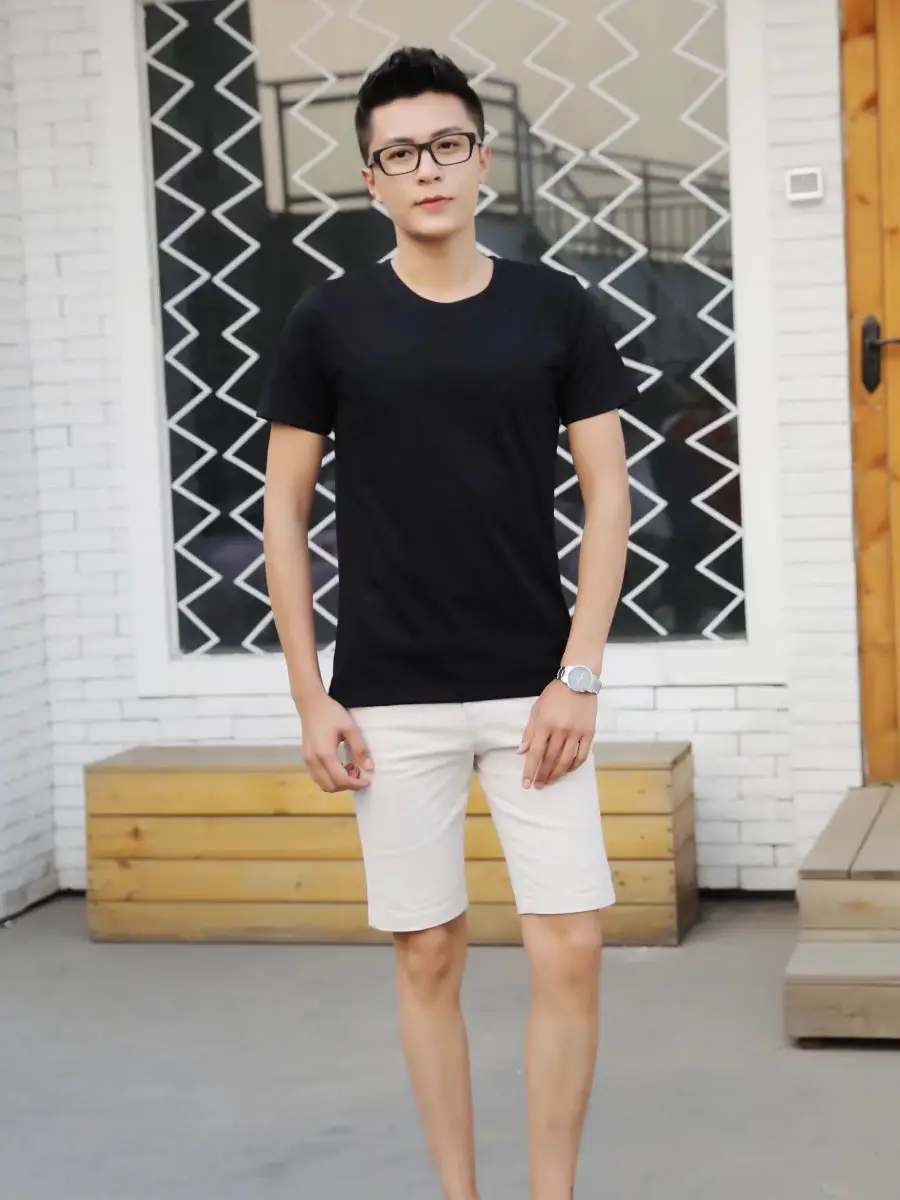 Men Navy Blue T-Shirt Quick-Drying Short Sleeve - Image 21