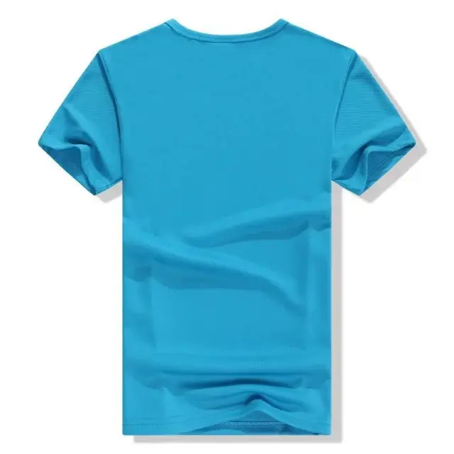 Men Navy Blue T-Shirt Quick-Drying Short Sleeve - Image 13