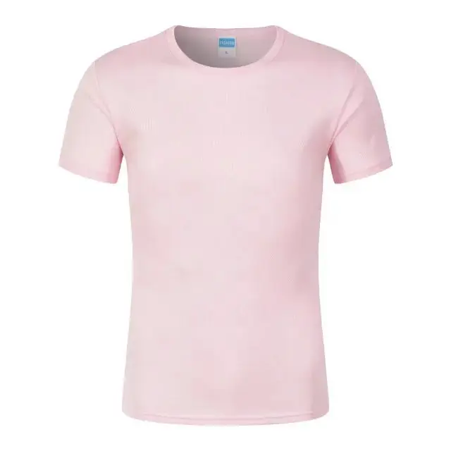 Men Navy Blue T-Shirt Quick-Drying Short Sleeve - Image 2