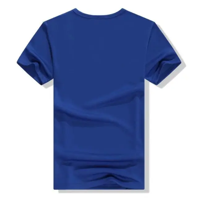 Men Navy Blue T-Shirt Quick-Drying Short Sleeve - Image 8