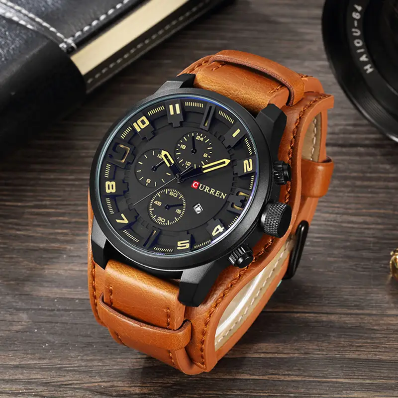 CURREN Karin 8225 Men's Fashion Distinctive Quartz Watch Calendar Belt Strap Large Dial Watch