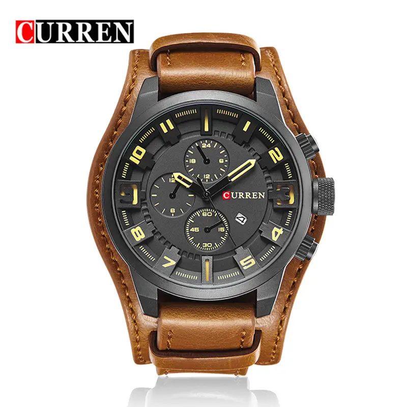 CURREN Karin 8225 Men's Fashion Distinctive Quartz Watch Calendar Belt Strap Large Dial Watch