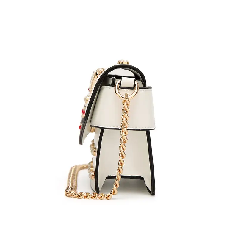 White Pearl Bee Shoulder Bag for Women