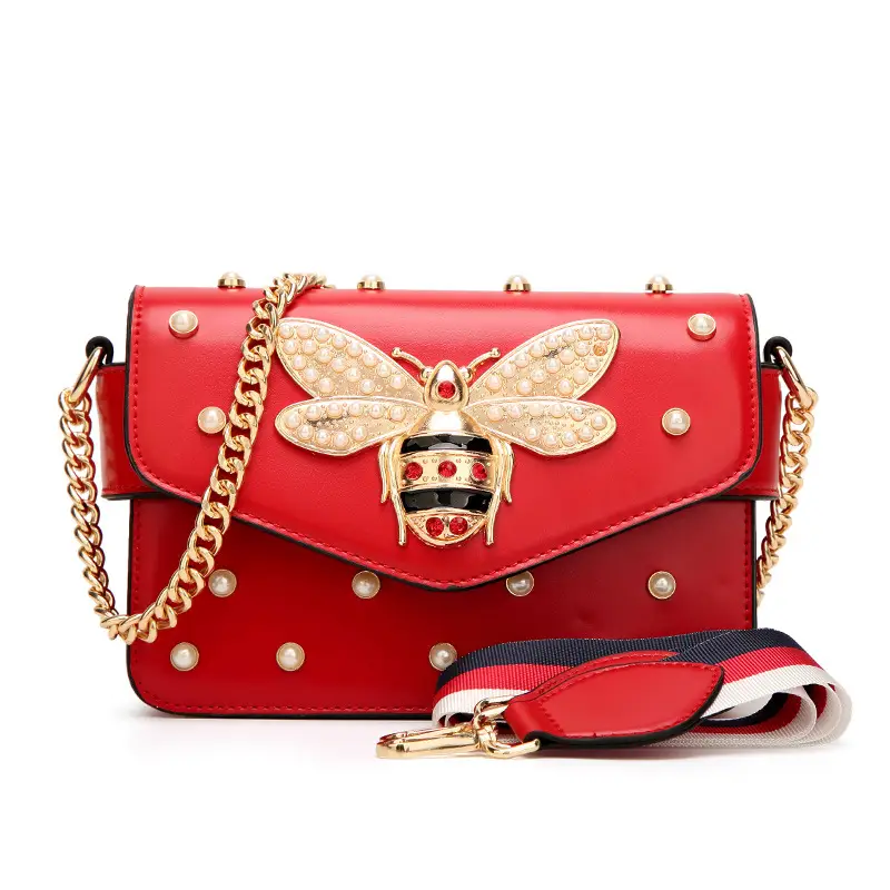 White Pearl Bee Shoulder Bag for Women