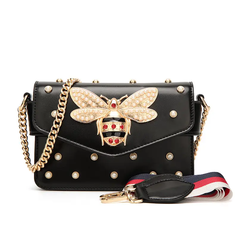 White Pearl Bee Shoulder Bag for Women