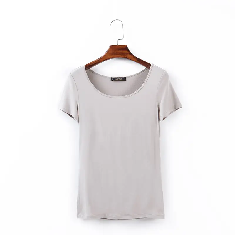 Women White V-Neck Short Sleeve T-Shirt Modal - Image 21