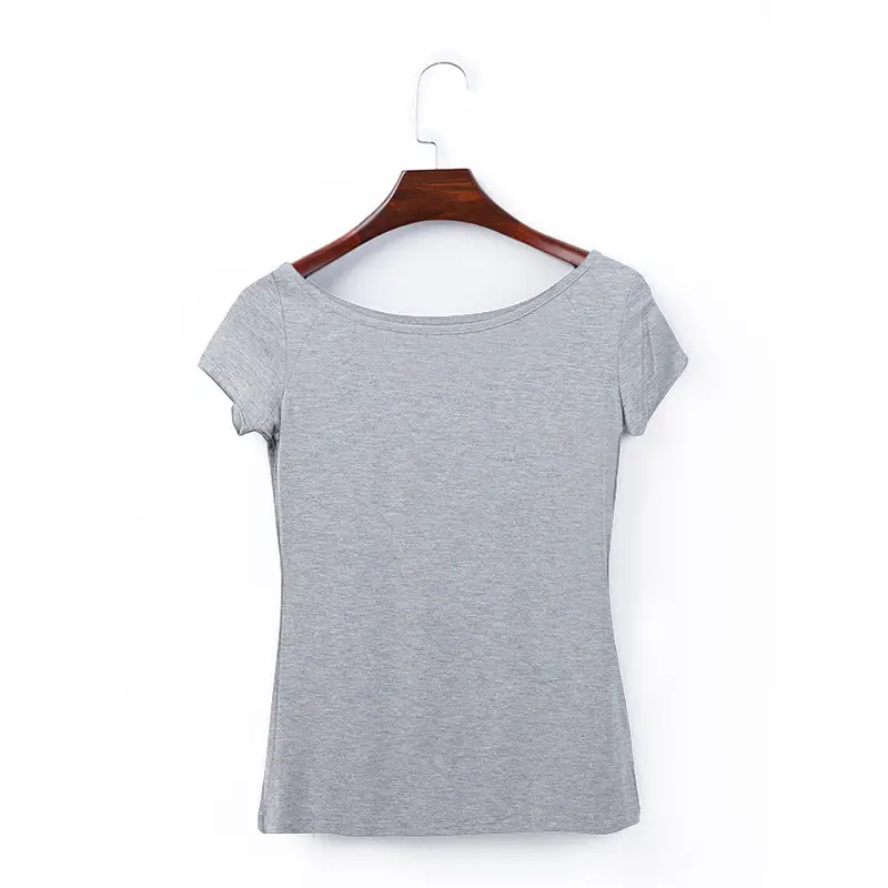 Women White V-Neck Short Sleeve T-Shirt Modal - Image 15