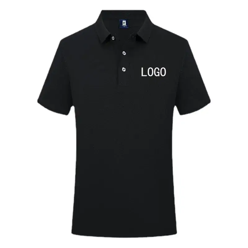 Men Navy Polo Shirt with Ice Silk Fiber