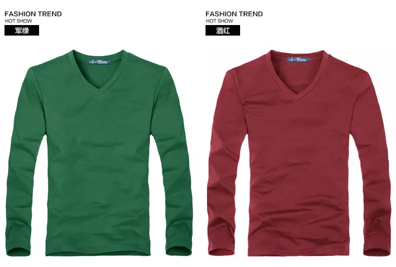 Bimeng V-neck Long Sleeve T-Shirt Blue Large — feature 6