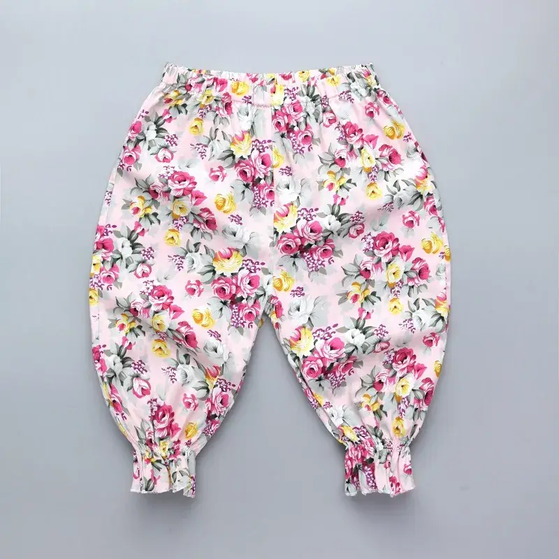 2024 Kids Anti-Mosquito Cropped Pants Floral Pink - Image 12