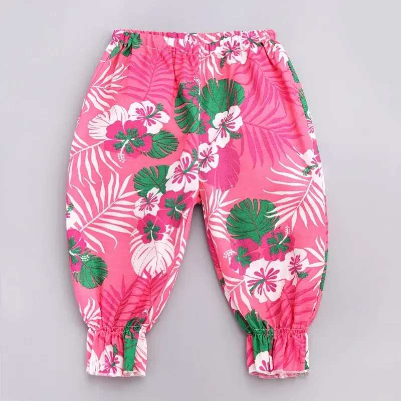 2024 Kids Anti-Mosquito Cropped Pants Floral Pink - Image 11