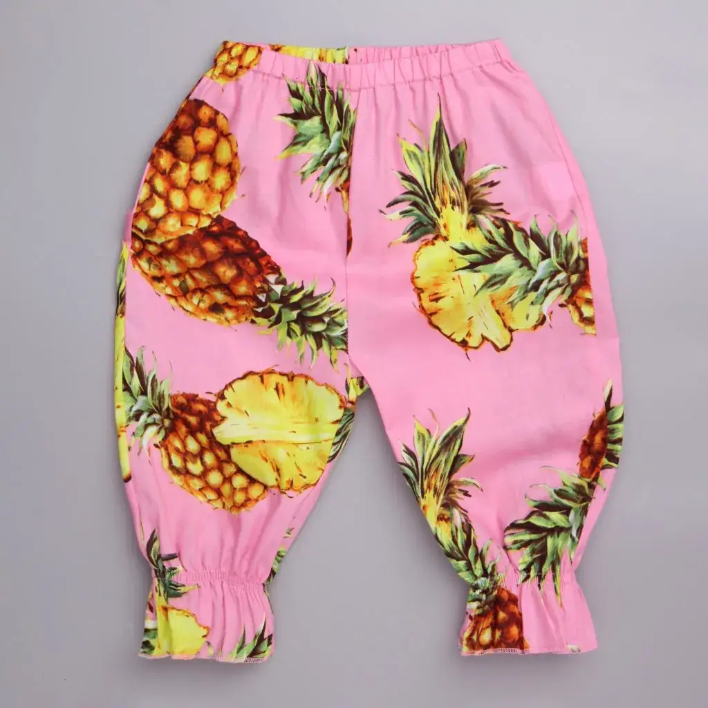 2024 Kids Anti-Mosquito Cropped Pants Floral Pink - Image 8