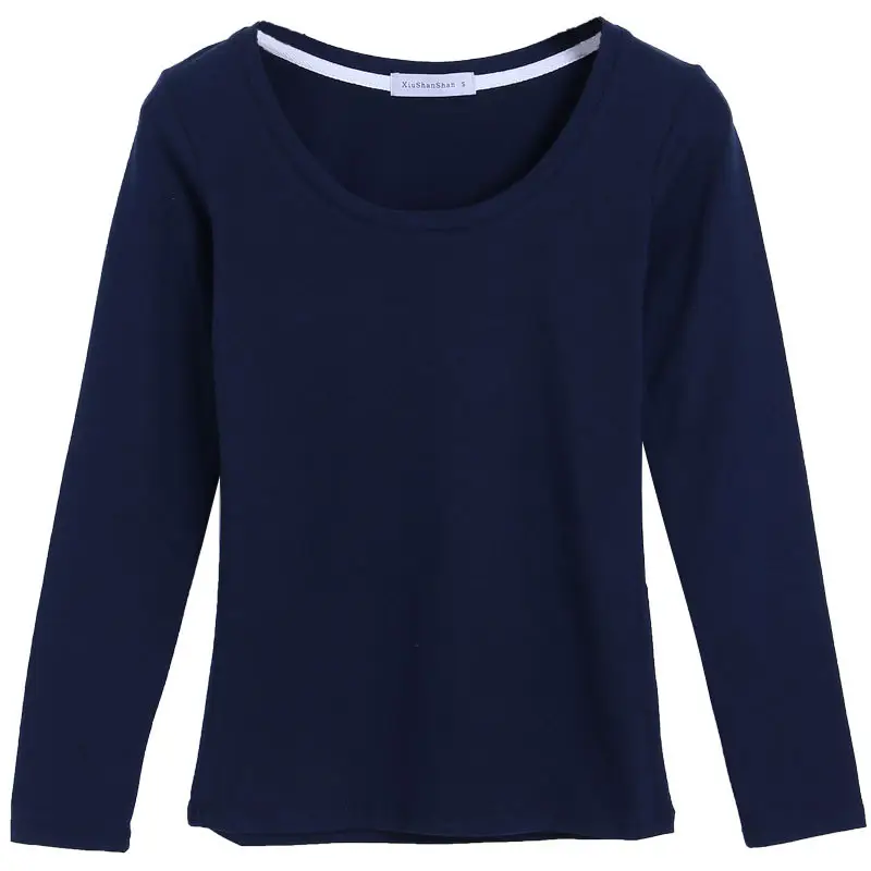 Women Grey Long Sleeve Round Neck Shirt 2021