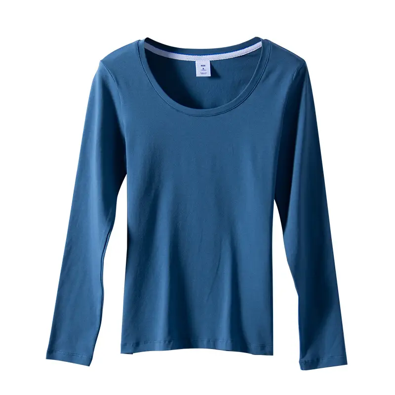 Women Grey Long Sleeve Round Neck Shirt 2021