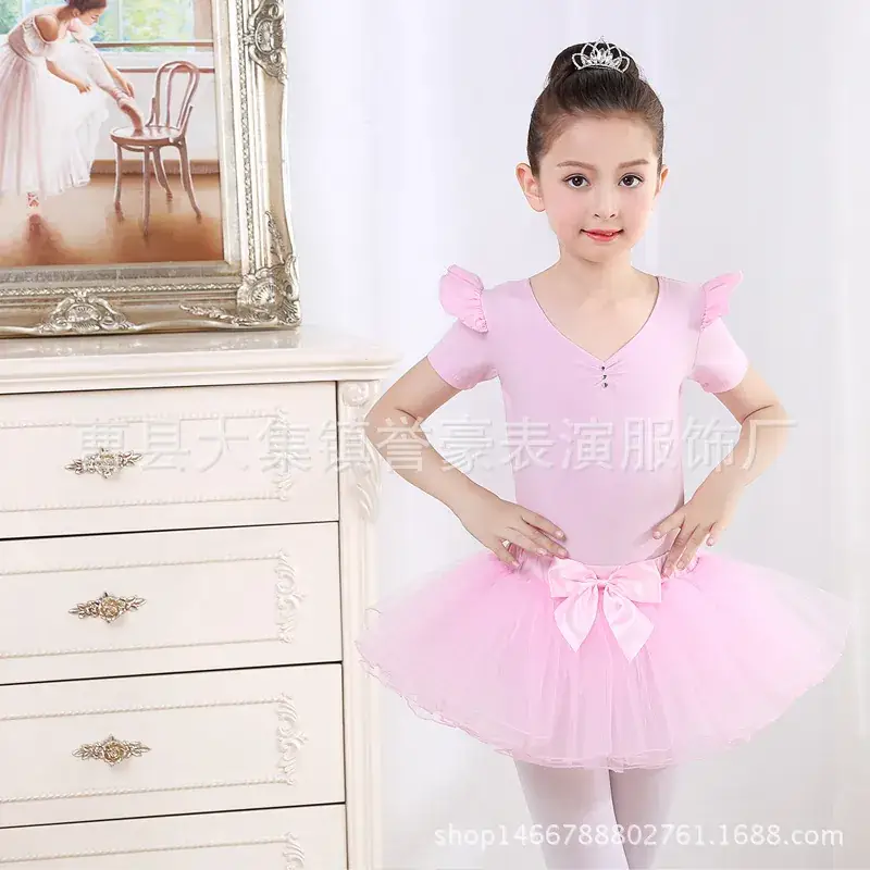 Girls Ballet Skirt Light Blue Short Sleeve - Image 5