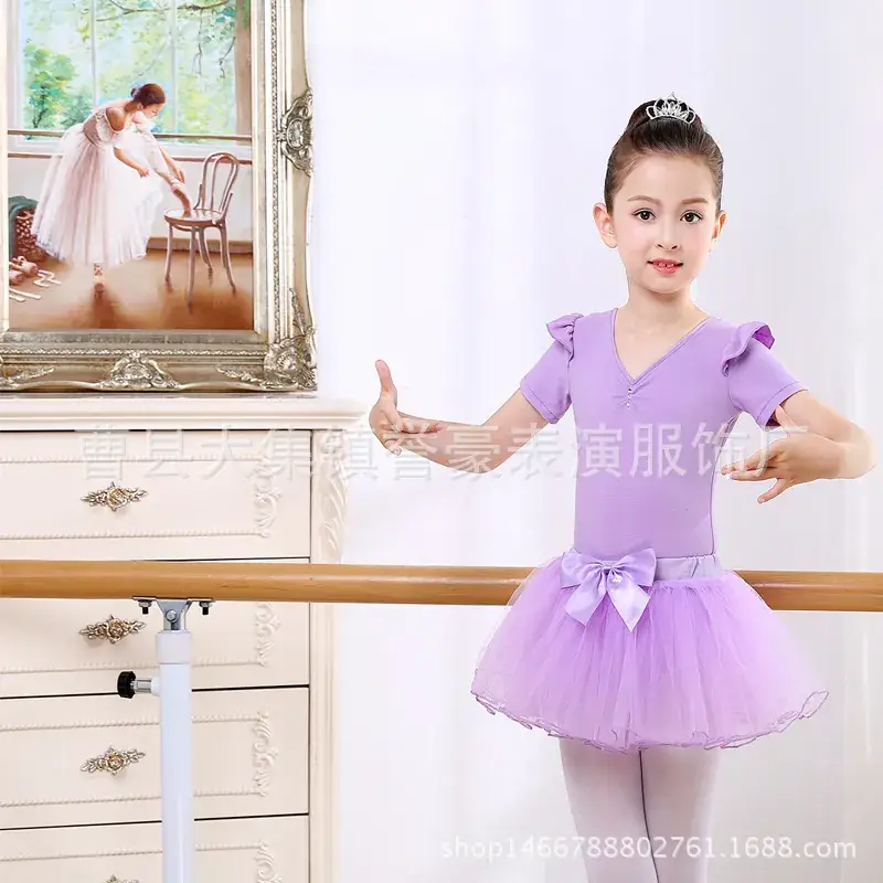 Girls Ballet Skirt Light Blue Short Sleeve - Image 7