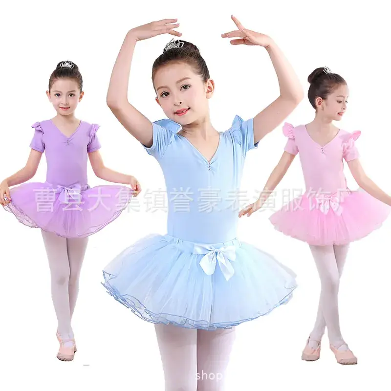 Girls Ballet Skirt Light Blue Short Sleeve - Image 8