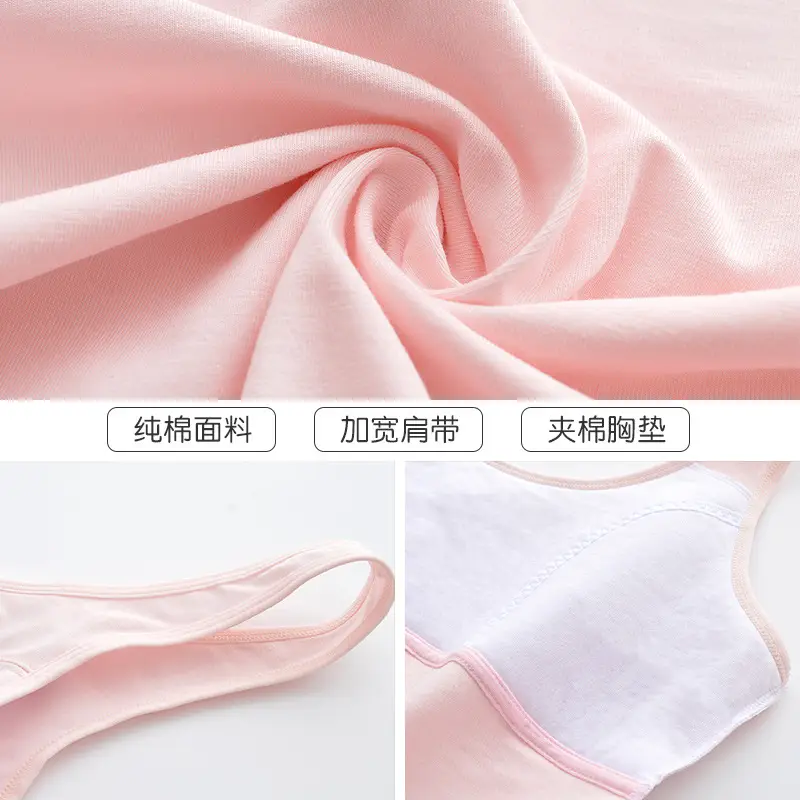 Girls Cotton Anti-Bump Vest Red White - Image 10