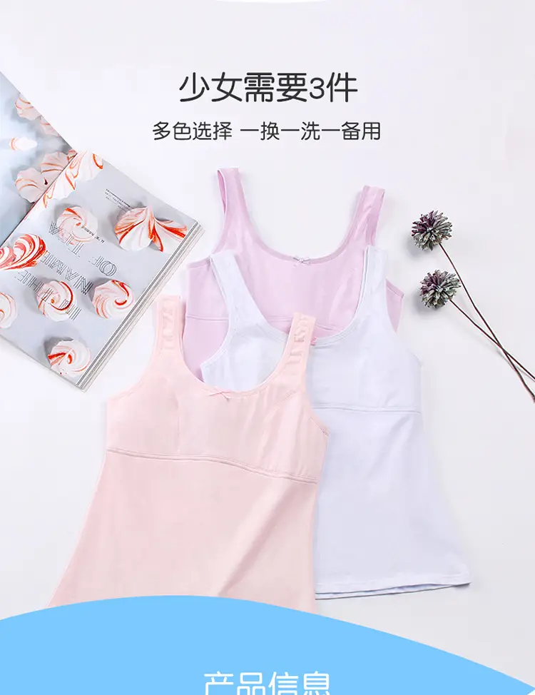 Girls Cotton Anti-Bump Vest Red White — feature 11