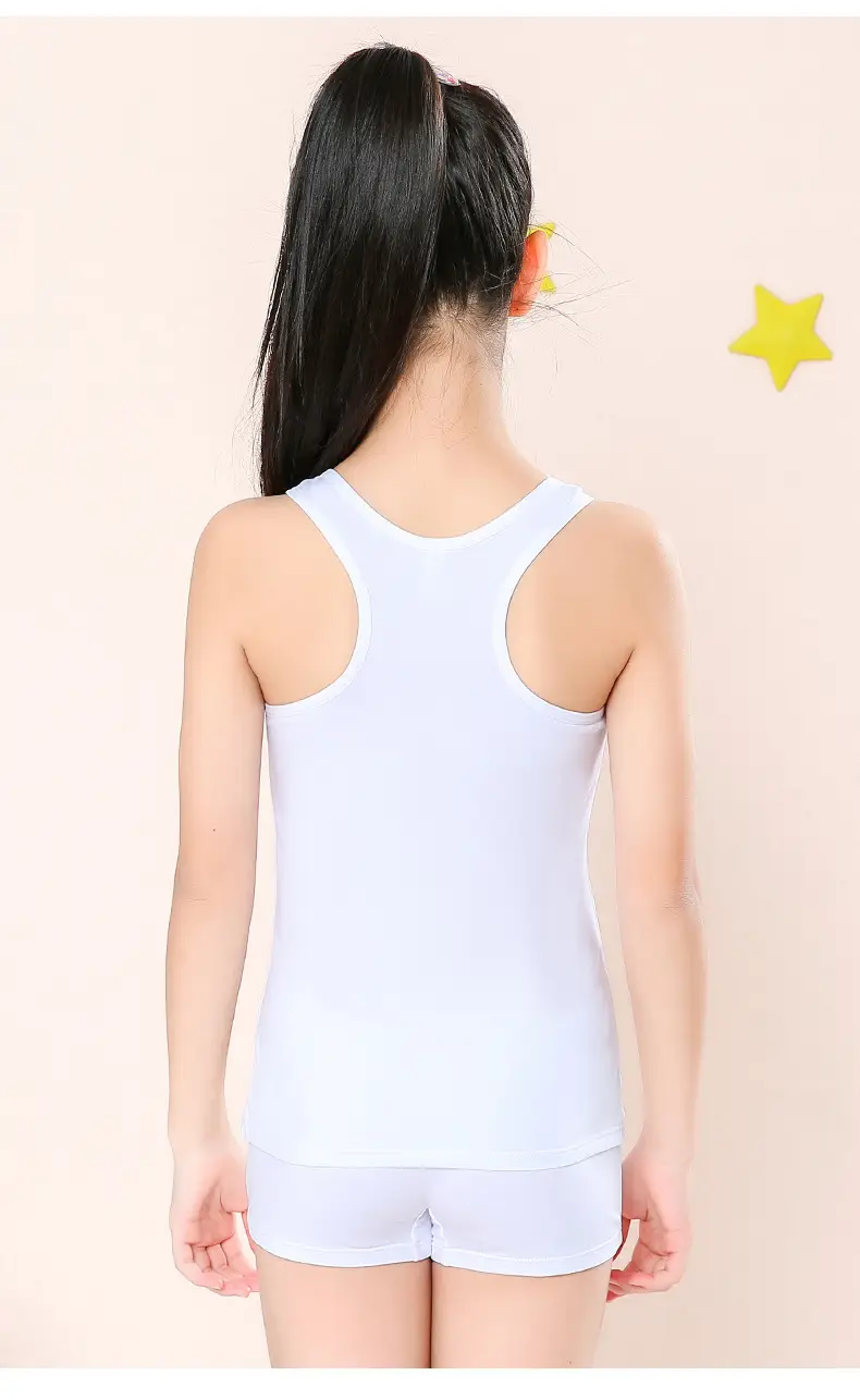 Girls Cotton Anti-Bump Vest Red White — feature 23