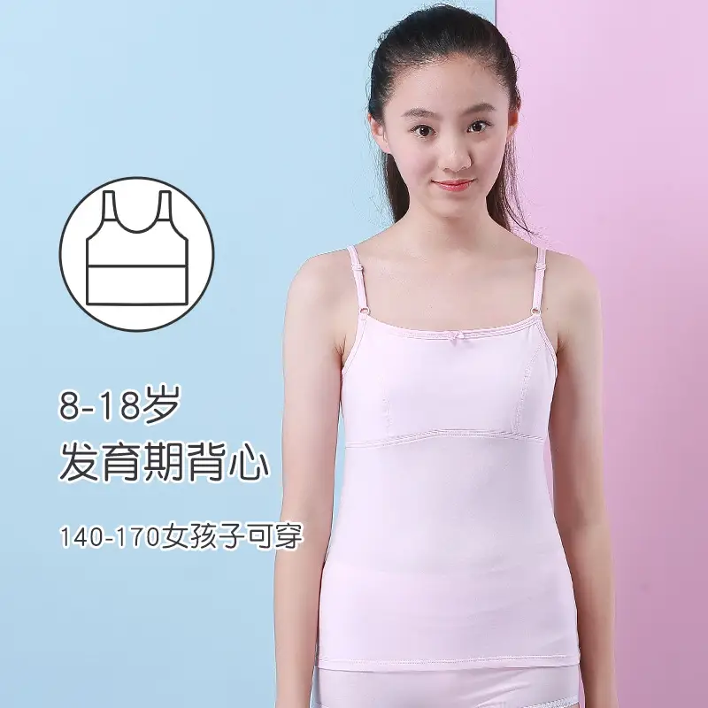 Girls Cotton Anti-Bump Vest Red White — feature 27