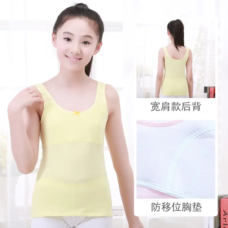 Girls Cotton Anti-Bump Vest Red White - Image 4